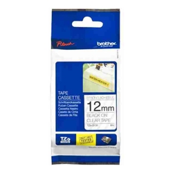 Brother 12MM Black Clear Tape Strong Adhesive TZ Tape