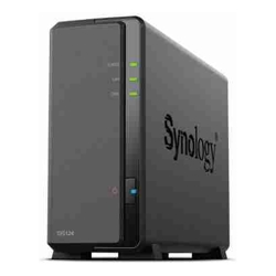 Synology DiskStation DS124 1-Bay 3.5" Diskless 1xGbE NAS (Tower)  Realtek RTD1619B 64-bit 4-core 1.7 GHz  1 GB DDR4 non-ECC  2-year hardware warranty