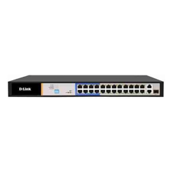 D-Link | DES-F1026P-E | 26 Port PoE Switch with 24 PoE Ports (8 Long Reach 250m) and 2 Gigabit Uplink Ports