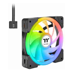 Thermaltake CL-F168-PL14SW-A, SWAFAN EX14, Size: 140mm, Airflow: 81.6CFM, Noise: 34.5dBA, ARGB, Black, Pack of 3, 2 Year Warranty