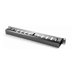 Serveredge 1RU Horizontal 12 SLOTS Cable Management Rail - Metal Body Metal Fingers & Metal Cover & Rear Cable Entry Holes