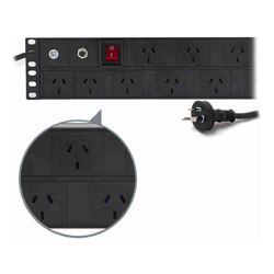 Serveredge 2RU Basic 2m 12 Port PDU  (12) 3 Pin AUS GPO Output (1) 3 Pin Aus Plug Input 10A 240V