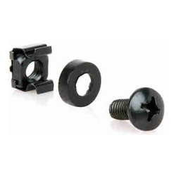 Serveredge Heavy Duty M6 Cage Nuts Washer & Screw Set : Pack of 50 : BLACK