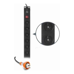 Serveredge Basic Vertical 12 Port PDU (12) 3 Pin Aus GPO Output 10A (1) 3 Pin Aus Captive Plug <flat pin> Input (1) 15A 240V