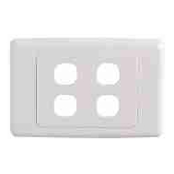 4 Gang Wall Plate - Clipsal Compatible (White) 
