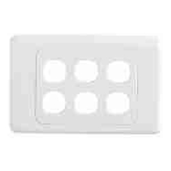 6 Gang Wall Plate - Clipsal Compatible (White)