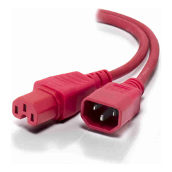 ALOGIC 2m IEC C14 to IEC C15 High Temperature - Male to Female - RED