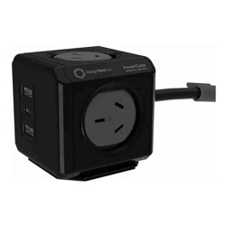 Allocacoc PowerCube Extended 4 Outlets 2 USB-A + 1 USB-C PD 20W with Surge 1.5M Black (11407-AUEUAC)