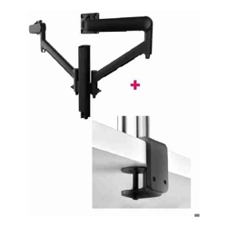 Atdec AWM Dual Monitor arm solution - dynamic arms - 400mm Post - F Clamp - Black