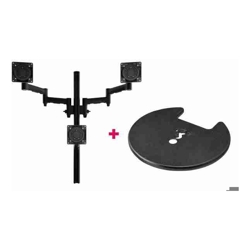 Atdec AWMS-3-TH467 Triple Monitor "Stack" Desk Mount and Grommet Clamp Desk Fixing, Black