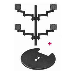 Atdec AWMS-4-4675 Quad 18.11" Monitor Arms on 29.53" Post and Grommet Clamp Desk Fixing Black
