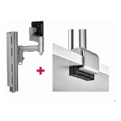 Atdec AWMS-4640 Single 18" Monitor Arm on 15.7" Post and C Clamp Desk Fixing, Silver