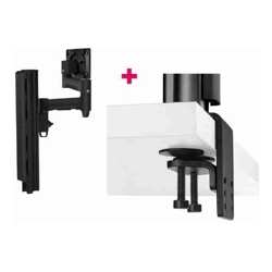 Atdec AWMS-4640 Single 18" Monitor Arm on 15.7" Post and Heavy-Duty F Clamp Desk Fixing, Black