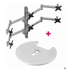 Atdec AWMS-6-13717 Six Monitor Arm 29.5" Post Desk Mount and Grommet Clamp Desk Fixing Silver
