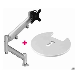 Atdec AWMS-HXB Heavy Duty 23.5" Dynamic Monitor Arm and Grommet Clamp Desk Fixing, Silver