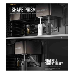 Antec IGPU VGA Bracket Holder. Solid Construction  durability Black Aluminum Alloy Metal. Magnetic Non-Slip Base Tool Free. Stable Rubber Pad top