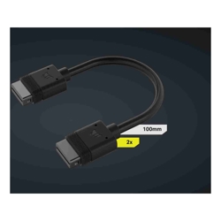 Corsair  iCUE LINK Cable 2x 100mm Dual Cable pack Black Stright connectors