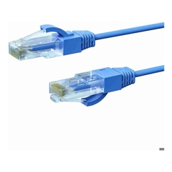 4Cabling 0.25m CAT6A THIN U/UTP LSZH 28 AWG RJ45 Network Cable | Blue