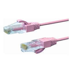 4Cabling 5m CAT6A THIN U/UTP LSZH 28 AWG RJ45 Network Cable | Pink