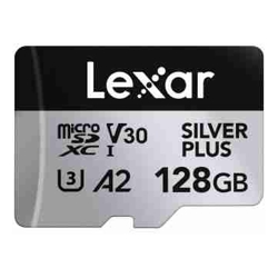 Lexar Professional SILVER PLUS 128GB microSDXC UHS-I Card 128GB- C10 A2 UHS-I(U3) V30  up to 205MB/s read 150MB/s write