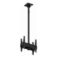 ATDEC Back-to-back ceiling mount, single pole, 0.48m rail, tilting angle. Max load per display: 50kg