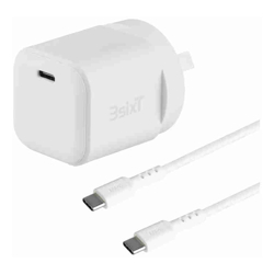 3sixT Wall Charger GaN 20W USB-C PD + USB-C to USB-C - W