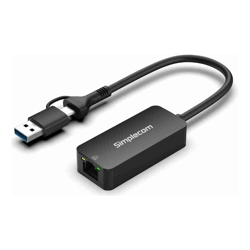Simplecom NU405C SuperSpeed USB-C and USB-A to 2.5G Ethernet Network Adapter 2.5Gbps LAN
