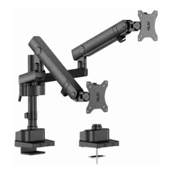 Brateck LDT84-C024P-B DUAL SCREEN POLE-MOUNTED HEAVY-DUTY MECHANICAL SPRING MONITOR ARM BLACK (new)