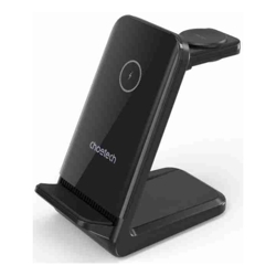 CHOETECH T608-F-BK 15W 4-in-1 Wireless Charger Stand for iWatch and Samsung Watch (Black)