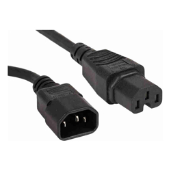 4Cabling 0.5m IEC C14 to C15 High Temperature Extension Cable | Black