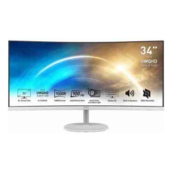 MSI PRO MP341CQW White 34" WUQHD Curved Spk Business Monitor