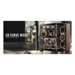 Antec C8 Curve Wood Wallnut E-ATX/Micro-ATX/ITX Curved TG Back-Connect 3x360mm Rad 440mm GPU USB-C 10Gbps 2Yr Wty