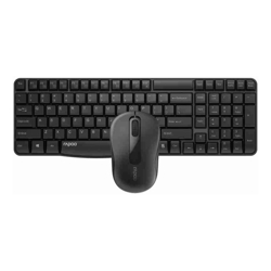 Rapoo X1800S 2.4GHz Wireless Optical Keyboard Mouse Combo Black 1000DPI Nano Receiver 12m Battery (White)