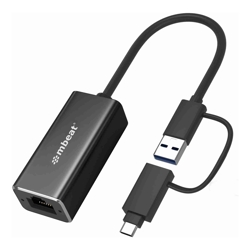mbeat 2-in-1 USB 3.1 Gigabit LAN Adapter with USB-C Converter/ USB 3.1/ RJ45/ Transfer Speed: 10/100/1000Mbps