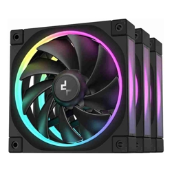 DeepCool FL12 3IN1 (3-Pack) 120mm Unique ARGB Fans, Low Noise, 4-pin PWM, Fluid Dynamic Bearing, Addressable RGB LED
