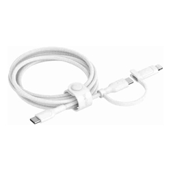 Belkin BoostCharge Pro 2-in-1 Cable With USB-C and Lightning Connector - White(CAC003fq1.5MWH), 480Mbps, Lightning Connector Adaptor, 2 Years Warranty