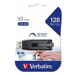 Verbatim Store'n'Go V3 128GB 3.0 USB Flash Drive Grey
