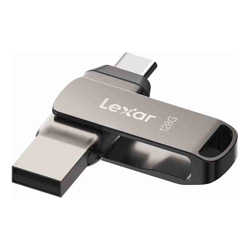 Lexar D400 128GB JumpDrive BL Titanium USB 3.1 Type-C up to 130MB/s read  transfer content between your USB Type-CTM and Type-A devices.