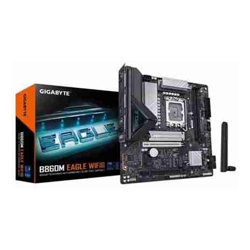 Gigabyte GA-B860M-EAGLE-WIFI6 1.0 Micro ATX Intel LGA 1851 2xDDR5 2xM.2 4xSATA 6Gb/s Raid 2xPCIe 1xHDMI 1xDP GbE LAN Wireless AX+Bluetooth 3xUSB3.2 3xUSB2.0 3 Year Warranty