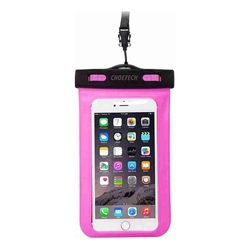 CHOETECH WPC007-PK Universal WaterProof Cell Phone Pouch bag up to 8-inch (Pink)