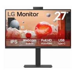 LG 27" IPS FHD 1920 x 1080 Webcam USB-C (PD65w) 100Hz 5ms AMD FreeSync 16:9 Tilt/Height/Swivel/Pivot (Bi-direction) adjustable stand 3yrs Monitor