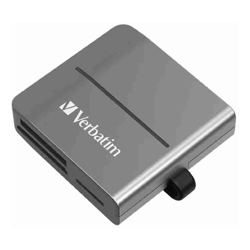 Verbatim USB 3.2 Gen 1 All- in-1 Card Reader  SD, SDHC, SDXC, microSD, microSDHC, microSDXC, CF-1, Memory Stick, MS-Pro Duo, xD, and M2.