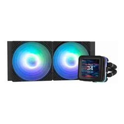 Zalman ALPHA2 DS A24 BLACK, CPU Liquid Cooler with 2.73'' IPS LCD Screen, 2x120mm ARGB Fan, Socket: Intel LGA 1851/1700/1200/115X, AMD AM5/AM4, 5 Year Warranty