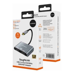 mbeat Tough Link USB-C to Dual 4K/60Hz HDMI MST Adapter 4K (3840x2160) @ 60Hz 4K (3840x2160) @ 30Hz 2K (2560x1440) @ 60Hz- Space Grey