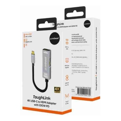 mbeat Tough Link USB-C to HDMI Adapter with 100W PD - Space Grey  5V-20V/5A, 100W PD  Up to 4K (3840 x 2160) @60Hz