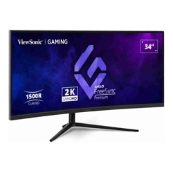 ViewSonic 34" Curved 3440x1440, 180Hz 1ms 1500R, HDR10, Adaptive Sync, 2x HDMI, 2x DP, Speaker, VESA 100, VX3418-2KPC Office Gaming Ultra Wide Monitor