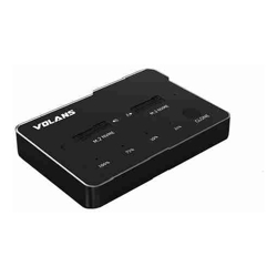 Volans VL-UCM2DS Aluminium 2-Bay USB-C (Gen 2) M.2 NVMe PCI-E SSD Docking Station with Clone, 1 Year Warranty
