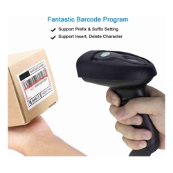 Netum Wireless Barcode Scanner 2 in 1 2.4g Wireless & USB Wired 1D Laser Barcode Reader Handheld Bar Code Reader Cordless Rechargeable Bar Code 12 Month Warranty (Refurbished)