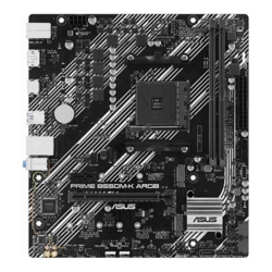 Asus AMD PRIME B550M-K ARGB (Ryzen AM4) Micro-ATX Motherboard DDR4 64GB PCIe 4.0 2x M.2 1GbE Aura Sync