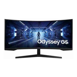 Samsung 34" Odyssey G55T WQHD Curved 3440x1440 21:9 1000R 165Hz 1ms 250 cd/ FreeSync VA DP HDMI Headphone Tilt VESA Gaming Monitor Black 3YR